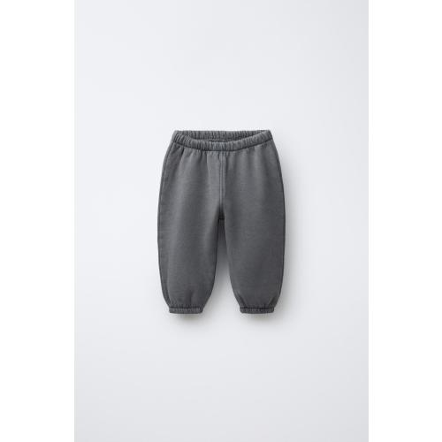 WASHED EFFECT JOGGER PANTS WITH LABEL - Anthracite grey | ZARA United States