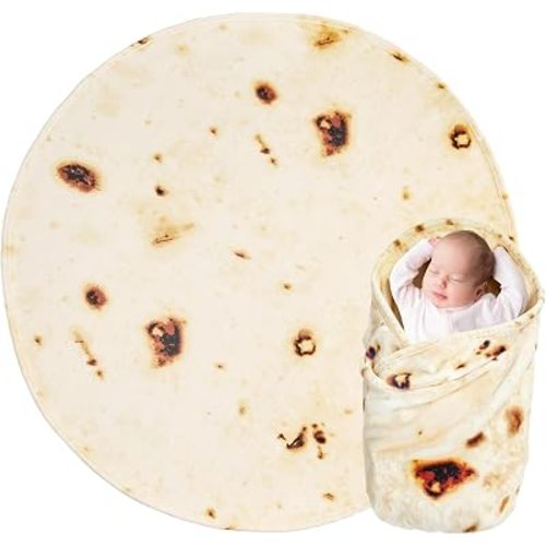 Bnuitland Burrito Tortilla Fleece Baby Blanket, Funny Gifts for Boys Girls