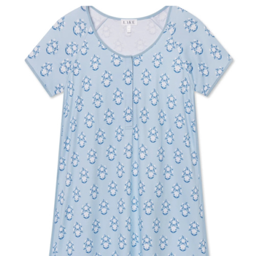 LAKE | Women | Pima Cotton Pajamas | Hydrangea Maternity Nightgown