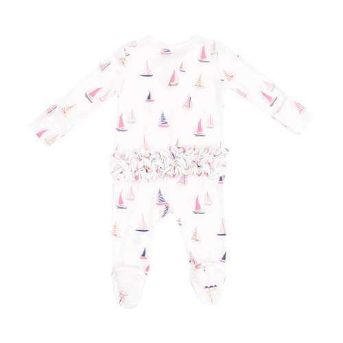 Sailboat pajamas for Kennedy 💗 Angel Dear Sailboat Ruffle Back 2 Way Zipper Footie