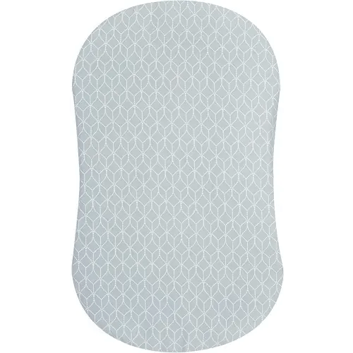 HALO BassiNest Fitted Sheet – 100% Cotton, Soft and Breathable Bassinet Sheet for Babies, 30” x 16” Pre-Shrunk Sheet, Morning Mist