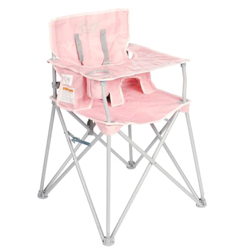 ciao! baby Portable High Chair, for Travel and Camping, Blush | With Tray, Carry Bag, 23 x 23 x 32 Inches, Nylon and Vinyl, No Assembly Needed