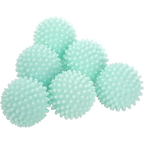 S&T INC. Reusable Plastic Dryer Balls, Fabric Softener for Laundry, Blue, 2.5 in, 6 Pack