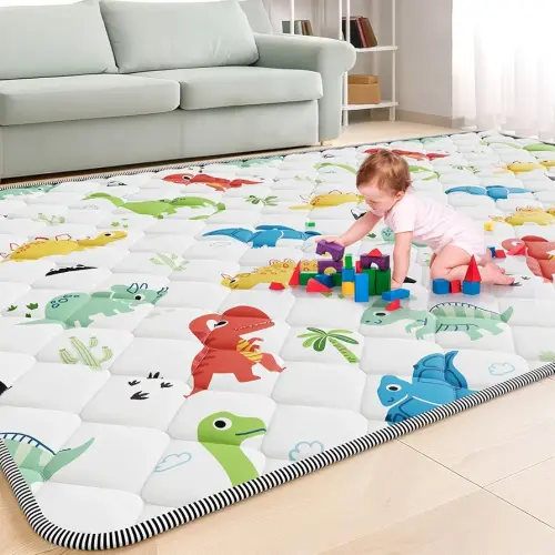 Palopalo Baby Play Mat for Floor, 74x50 inch Large Play Mat for Playpen, Soft Padding Playmats for Babies, Toddlers and Infants, Non-Slip and Foldable Baby Crawling Blanket, Machine Washable