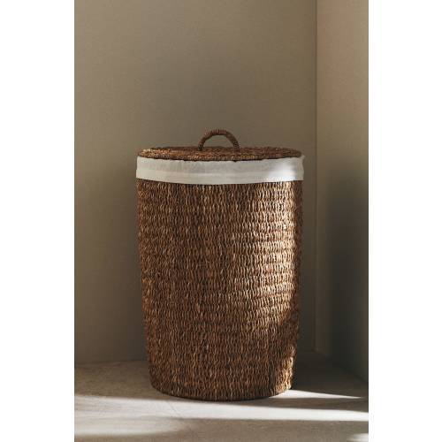 Beige Extra-Large Seagrass Laundry Basket at H&M Home | H&M US