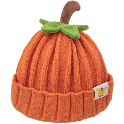 Winter Thick Knitted Beanie Hat for Infant Kids Toddler Boys Girls Soft Warm Cute Christmas Pumpkin Cap