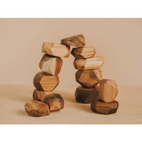 Tumi-Ishi, Wooden Stacking Stones, Wooden Toys, Balancing Stones, Wooden Rock, Montessori Toy, Learning Toy, Child Development, Baby Gift