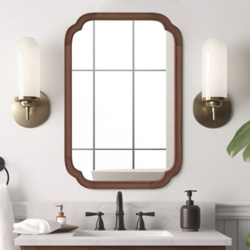 Ali Wood Accent Wall Mirror for Bathroom, Farmhouse Mirror Decorative Mirror | Wayfair