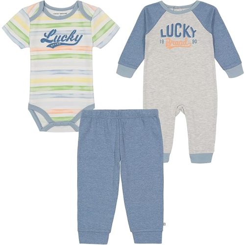 Amazon.com: Lucky Brand baby-boys 3 Pieces Bodysuit Pant Set: Clothing, Shoes & Jewelry