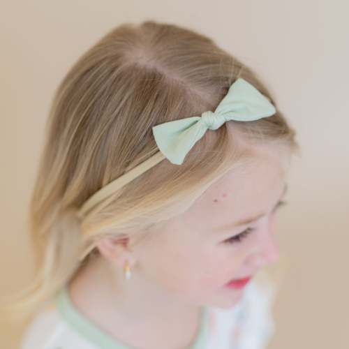 Tiny Nylon Bow in Basil