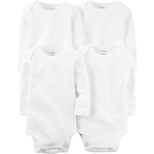Carter's 4 Pack White Long Sleeve Bodysuit (3M)