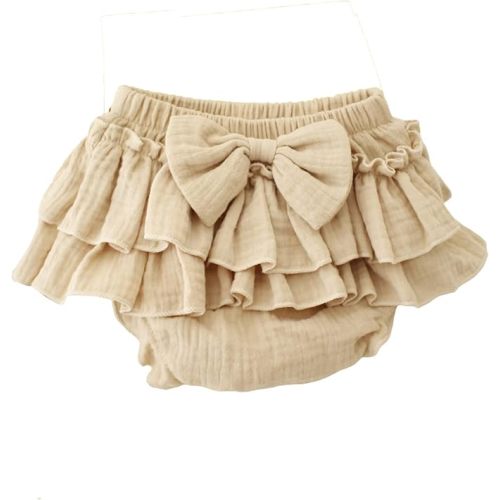 Baby Girls Bloomer Skirt Shorts Bowknot Cotton Gauze Ruffle Diaper Cover Shorts Briefs Cute Bloomers Underpants