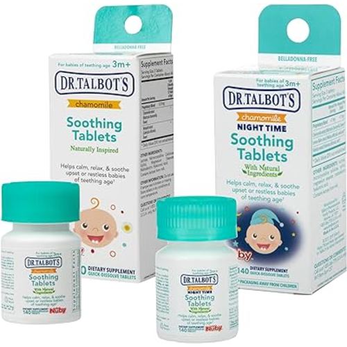 Bundle of Dr. Talbot's Chamomile Soothing Tablets, Quick Dissolve, 140 Count + Dr. Talbot's Night Time Chamomile Soothing Tablets, Naturally Inspired, Quick Dissolve, 140 Count