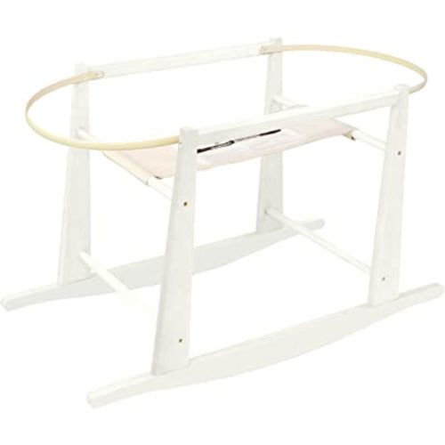 Jolly Jumper Rocking Wooden Moses Basket Stand, Antique White