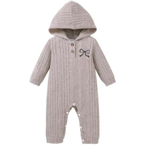 Mioglrie Newborn Baby Girl Clothes 0 3 6 9 12 18 month Fall Winter Infant Outfits Cute Romper Hooded Jumpsuit for Girls