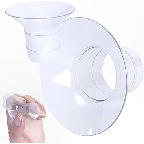 Flange Inserts for Breast Pumps - Silicone - Convert 24mm to 18mm - Pump Parts Replacement - Compatible with Spectra, Medela, Willow, Momcozy, Baby Buddha, MayMom