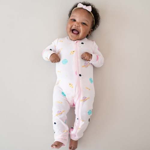 Zippered Romper in Sakura Space 6-12M