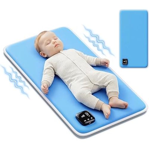 Baby Vibrating Sleep Soother Pad, Baby Sleep Aid, Vibrating Mattress Pad Sleep Soother, 90 Min Timer, Vibrating Mat for Sleep, Aid to Calm Fussy Newborn for Easier Rest, Infant: 0-12 Months, Blue