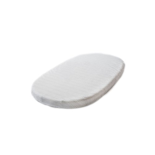 Stokke® Sleepi™ Bed Fitted Sheet Stripes Away Pebbles by Pehr V3