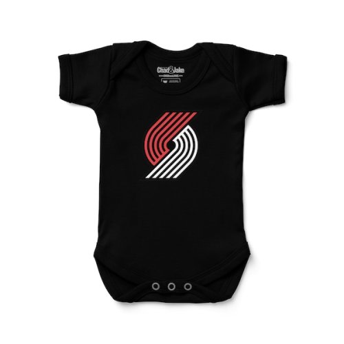 Newborn & Infant Portland Trail Blazers Chad & Jake Black Primary Logo Bodysuit