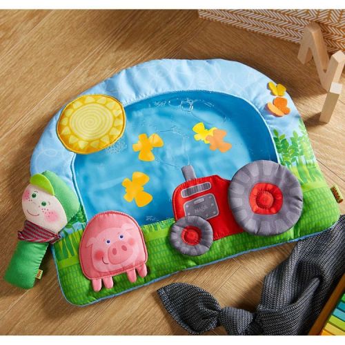 HABA Water Mat for Baby Tummy Time Play, On the Farm Sensory Mat Toys for Infants 6m+, Activity Baby Toy