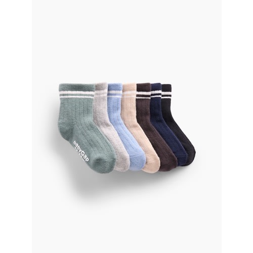 Chaussettes courtes de style universitaire pour Bébé et Tout-petit (paquet de 7 paires)