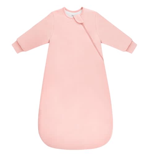 Rayon Made from Bamboo Sleep Sack 1.0 TOG 0-6 Months | Long Sleeve Baby Sleep Sacks 0-3 Months 3-6 Months, Supersoft Sleeping Bag with 2-Way Zipper Breathable Baby Wearable Blanket