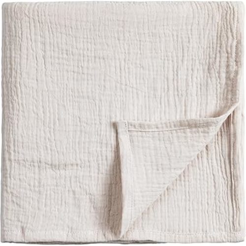Meracorallo Muslin Swaddle Blanket, 100% Cotton Receiving Blanket Soft and Breathable Swaddle Wrap for Baby Boys and Girls, Fog