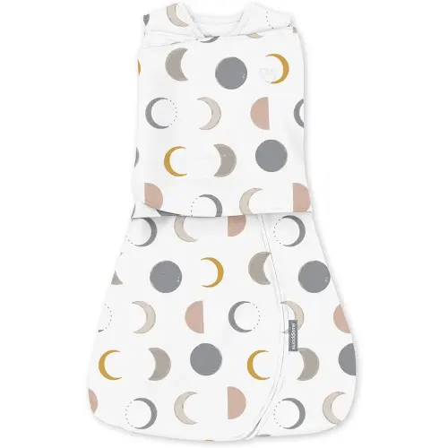 Ingenuity SwaddleMe Arms Free Convertible Baby Swaddle, Size 3-6 Months, 14-18 Pounds, Arms Swaddled in or Out, 1.0 TOG - Luna