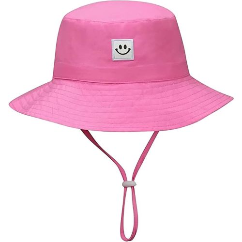 55cube UPF 50+ Baby & Toddler Sun Hat, Wide Brim Infant Bucket Hat for Beach & Outdoors, Adjustable Fit for Ages 0-4 Years