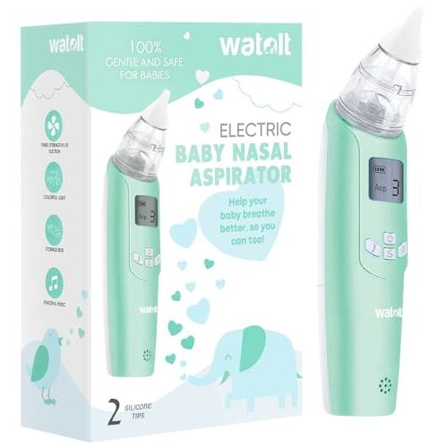 Watolt Baby Nasal Aspirator - Electric Nose Suction for Baby - Automatic Booger Sucker for Infants - Battery Powered Snot Mucus Remover for Kids Toddlers