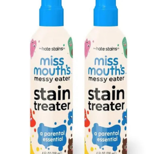 Miss Mouth's Messy Eater Stain Treater Spray - 4oz 2 Pack Stain Remover - Newborn & Baby Essentials - No Dry Cleaning Food, Grease, Coffee Off Laundry, Underwear, Fabric