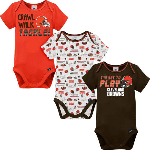 3-Pack Baby Boys Browns Short Sleeve Bodysuits – Gerber Childrenswear
