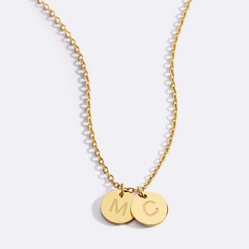 Dainty Disc Initial Necklace – Mint & Lily