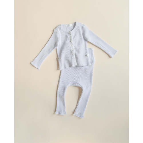 Slub Cardigan Set - Barely Blue