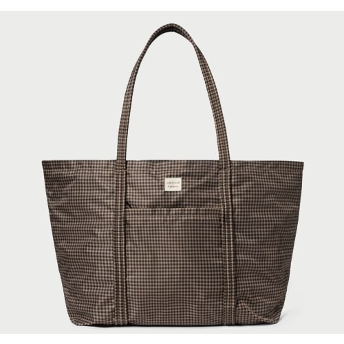 Dina Brown/Black Checkered Tote
