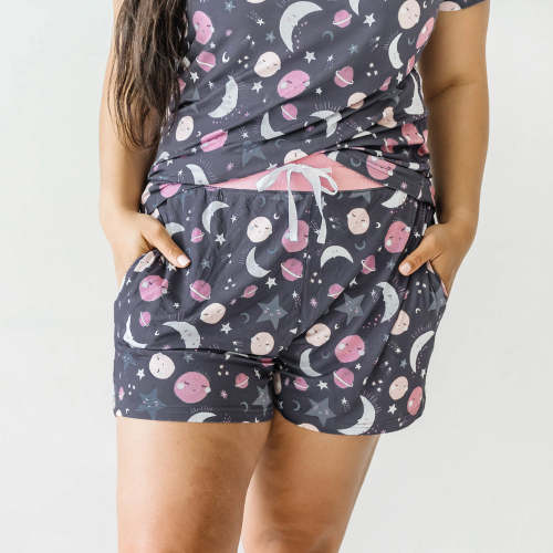 Pink To the Moon & Back Women's Pajama Shorts – Little Sleepies