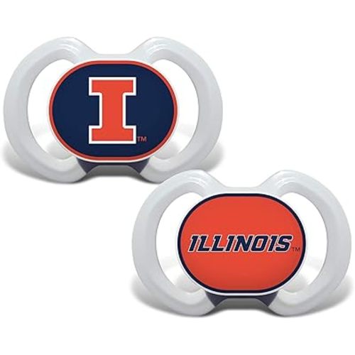 Baby Fanatic Pacifier 2-Pack - NCAA Illinois Fighting Illini - Officially Licensed League Gear