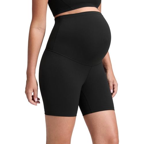 CRZ YOGA Butterluxe Maternity Biker Shorts 6" - Over The Belly Pregnancy Yoga Workout Womens Activewear Buttery Soft