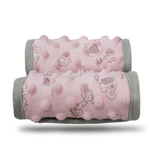 DODO NICI Baby Strap Covers, Soft Minky Seat Belt Covers, Pink 1-48 Month