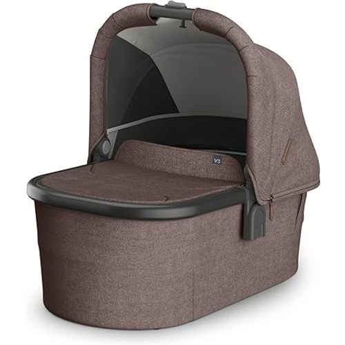 UPPAbaby Bassinet V3 - Compatible with Vista, Cruz, Ridge Strollers - Overnight Sleep Solution - Mattress, Sheet and Bug Shield Included - Owen (Mocha Mélange)