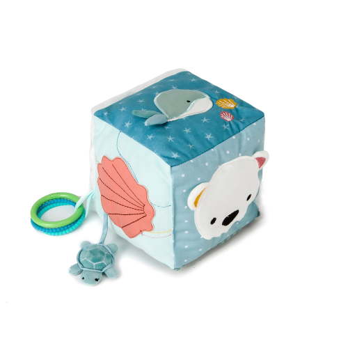 Little Big Friends Soft Activity Cube Sensory Toy for Infants & Toddlers in Ocean Theme