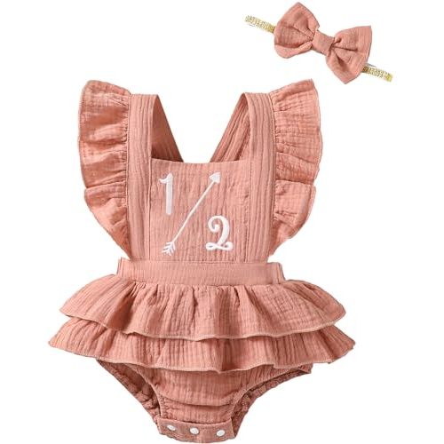 Baby Girls Half Birthday Outfit Infant 1/2 Birthday Clothes Romper Half Way to One Bodysuit