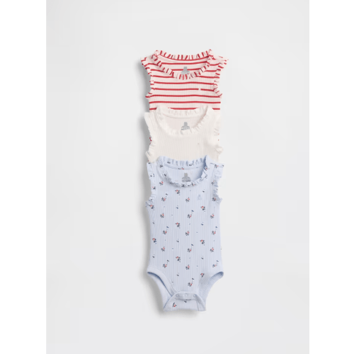 Baby First Favorites TinyRib Ruffle Tank Bodysuit (3-Pack)