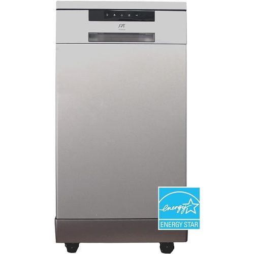 SPT SD-9263SS 18″ Wide Portable Stainless Steel Dishwasher with ENERGY STAR, 6 Wash Programs, 8 Place Settings and Stainless Steel Tub