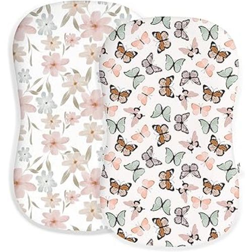 Baby Lounger Cover for Boys and Girls, Soft Breathable Polyester Cover, Fits Most Lounger Pillows, Cute Patterns, Durable and Machine Washable (Butterfly Dance, Envelope)