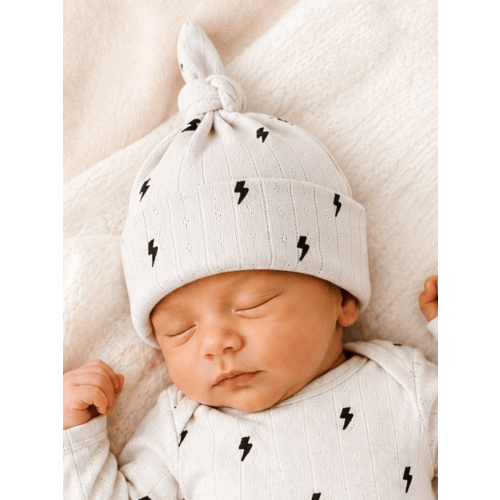 Lightning Bolts | Organic Cotton Pointelle Baby Clothes Newborn Hat – SpearmintLOVE