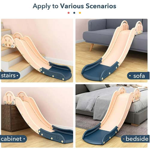 Ealing Indoor Kids Couch Slide for Bed,Playground Toys for Toddler 1-3, Easy to Assemble, Car Shape,White