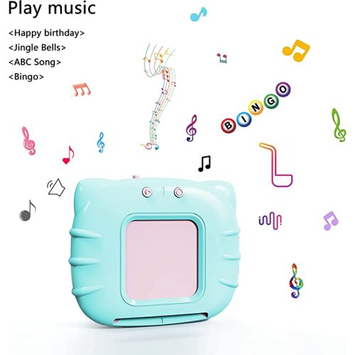 Lapare Audible Learning Toy with Music for Toddler Age 1 2 3 4 5, 520 Sight Words Flash Cards Kindergarten Toy for Boys to Learn Alphabet Number Color Shapes and More - 520 Sight Words English + 4 songs - Cyan