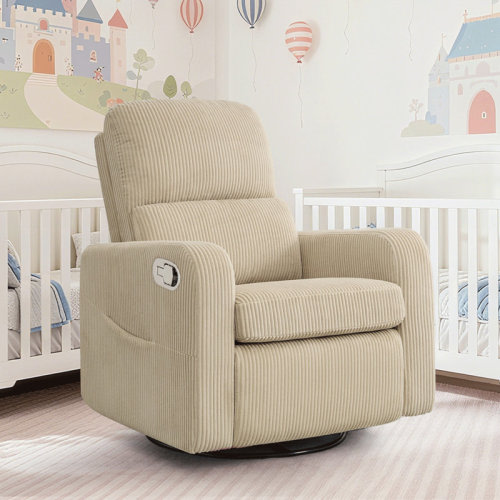 Latitude Run® Reiby 36" Modern Upholstered Swivel and Rocker Glider Recliner & Reviews | Wayfair